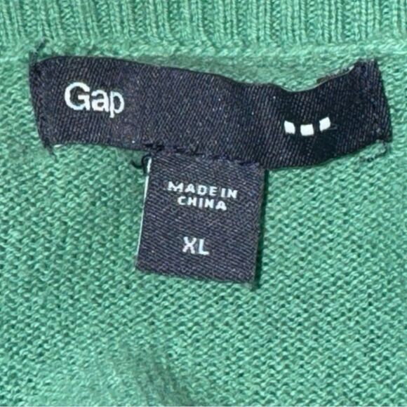 GAP solid blue Green Button Down Cardigan round neck sweater 100% cotton size XL - Picture 9 of 11